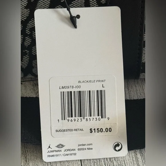 Jordan Monogram Black Elephant Print Duffle Bag (size Large) 40L - Picture 11 of 12